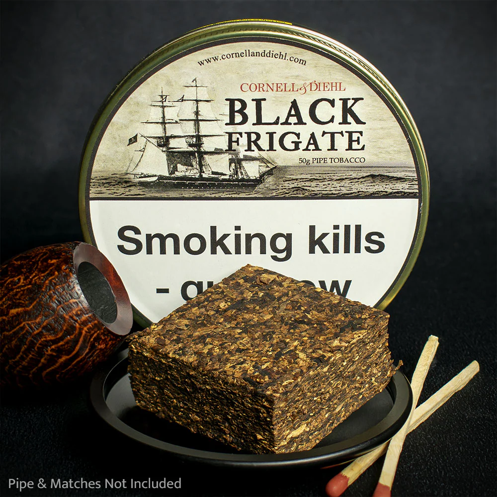 Cornell & Diehl Black Frigate Plug Pipe Tobacco (Rum) - 10g Sample
