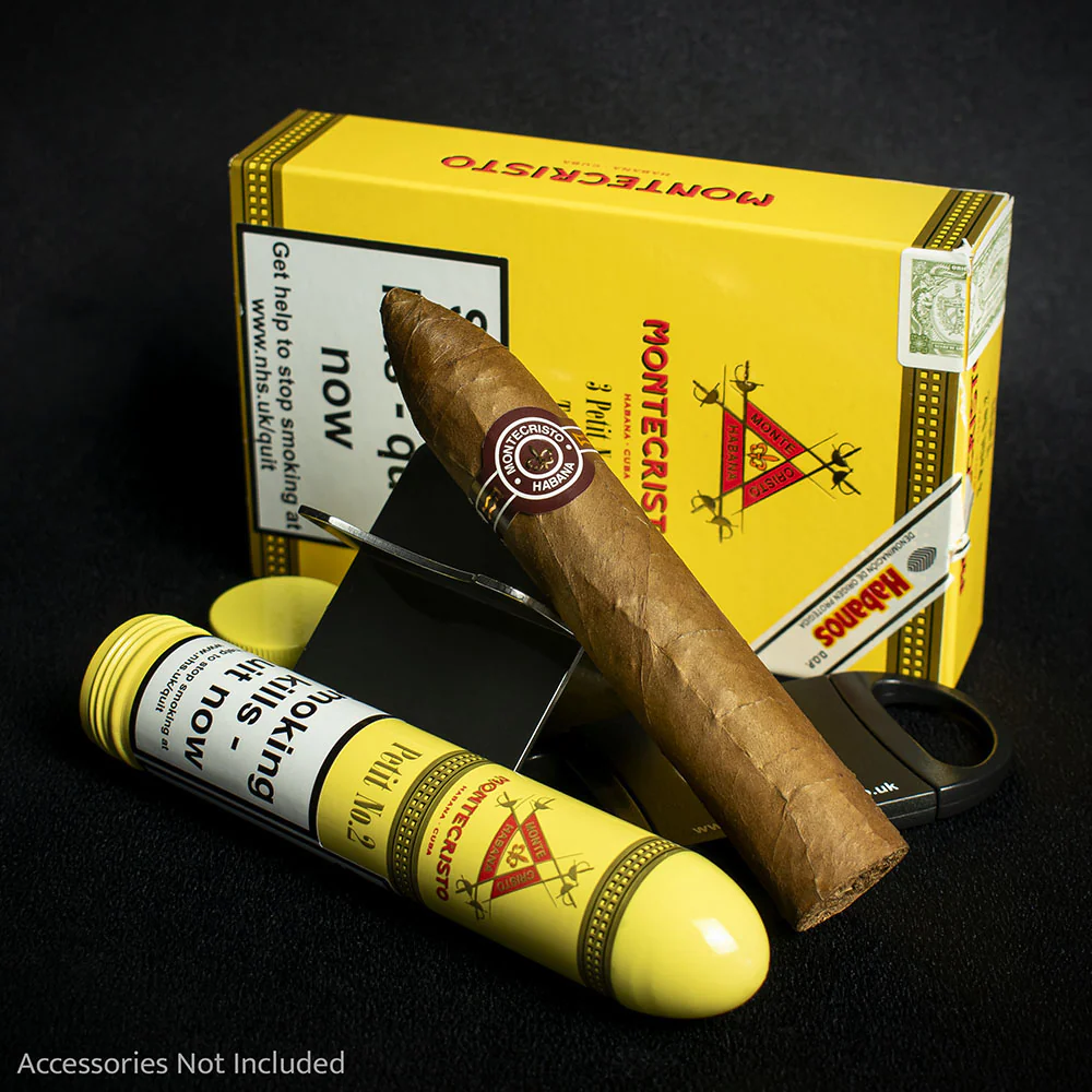 Montecristo Petit No. 2 Tubos Cuban Cigars - Pack of 3 - Image 2