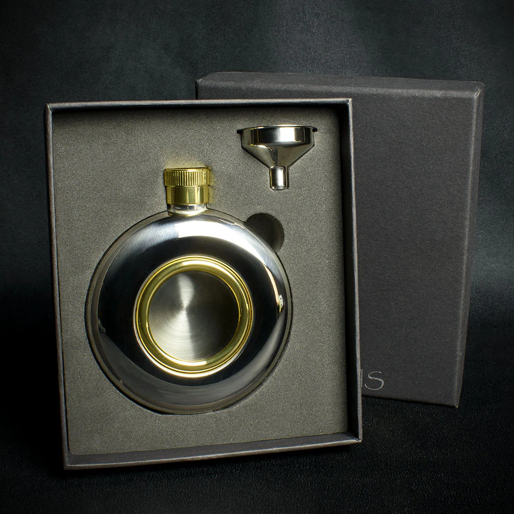 5oz Stainless Steel Porthole Hip Flask - Image 2