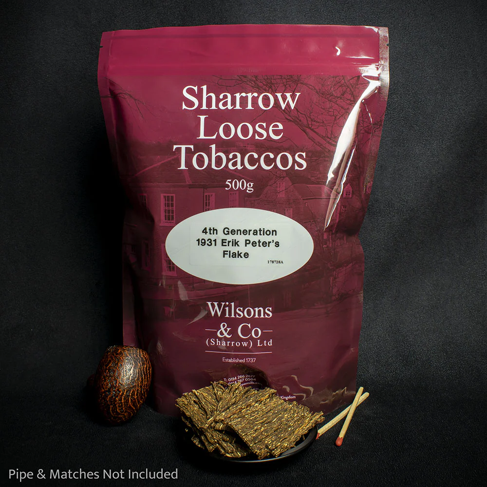Erik Stokkebye  4th Generation 1931 Erik Peter's Flake Pipe Tobacco - 500g Bag