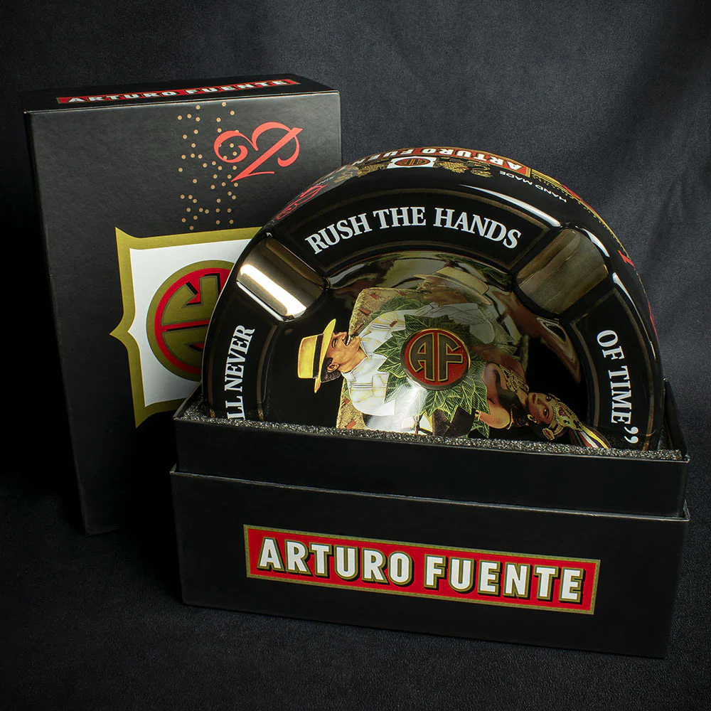 Arturo Fuente Hands of Time Ashtray - Black + Short Story Cigar - Image 2