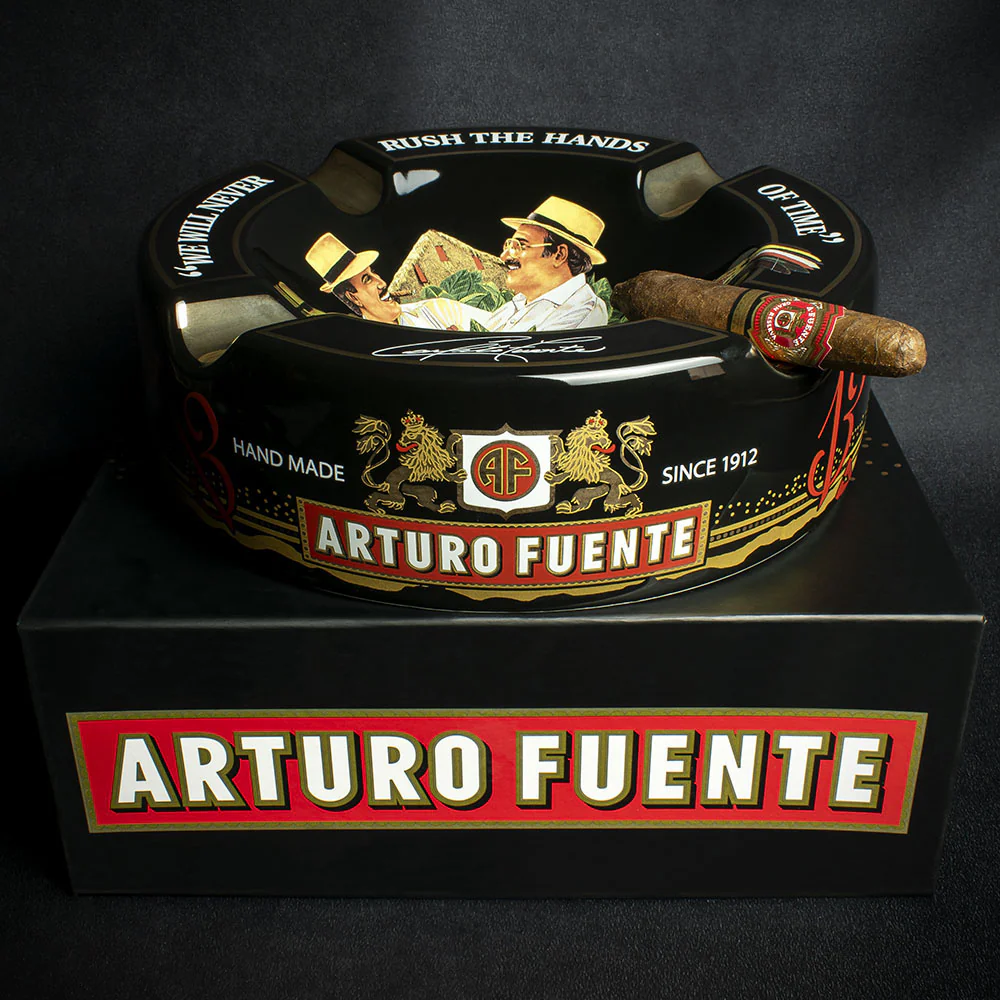Arturo Fuente Hands of Time Ashtray - Black + Short Story Cigar - Image 3