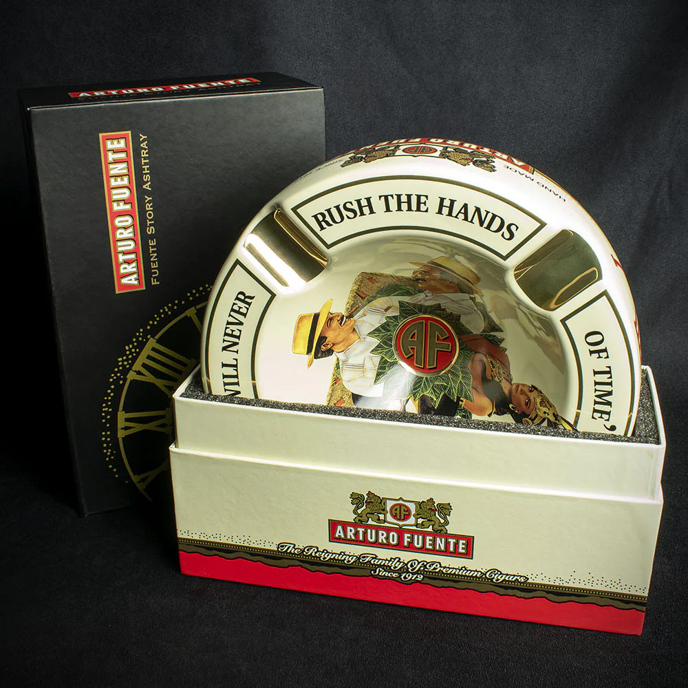 Arturo Fuente Hands of Time Ashtray - Cream + Short Story Cigar - Image 2