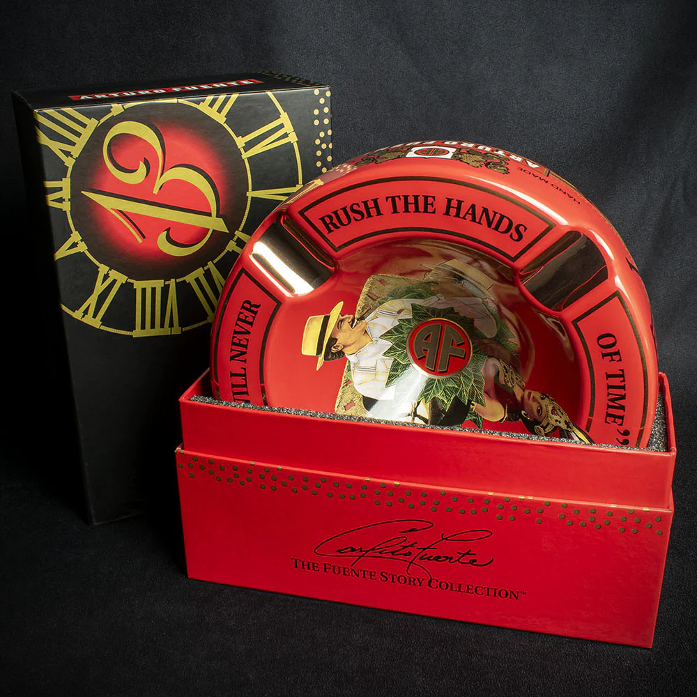 Arturo Fuente Hands of Time Ashtray - Red + Short Story Cigar - Image 2