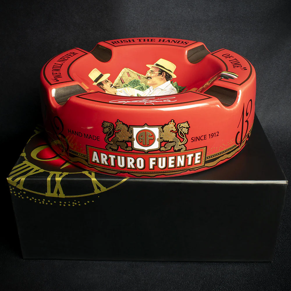 Arturo Fuente Hands of Time Ashtray - Red + Short Story Cigar - Image 3