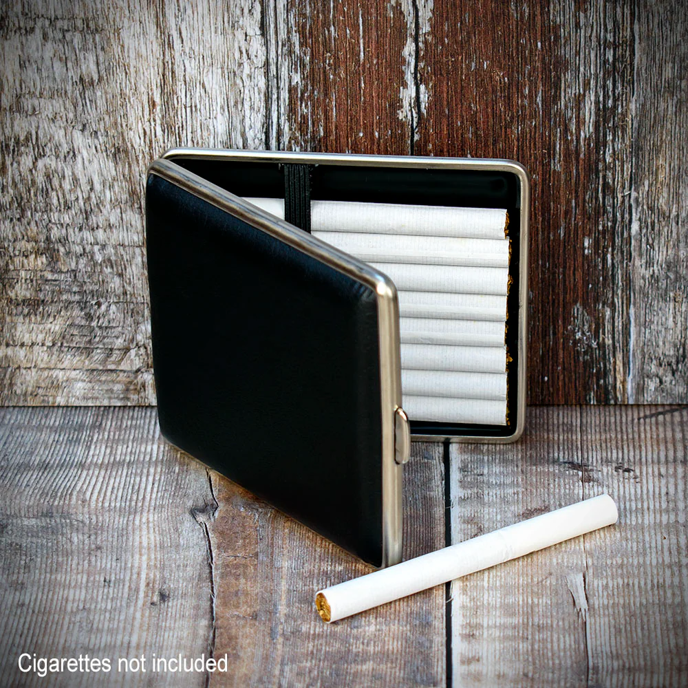 Kingsize Cigarette Case Black Faux Leather (604 621) - Image 3