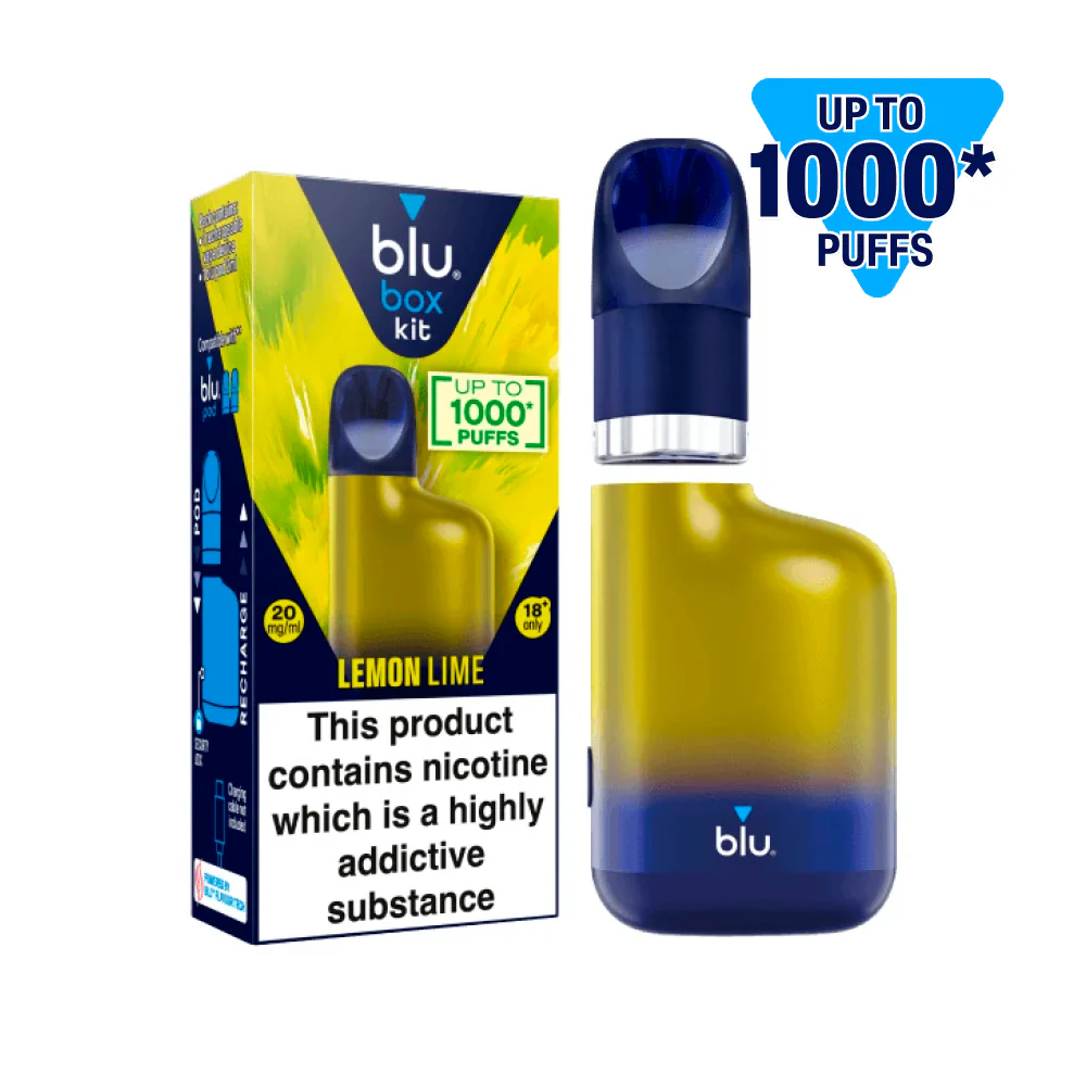 blu box kit Recharchable Device + Lemon Lime Vape Pod 2ml 20mg/ml Nicotine - Image 3