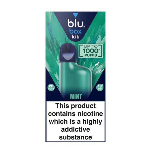 blu box kit Recharchable Device + Mint Vape Pod 2ml 20mg/ml Nicotine - Image 2