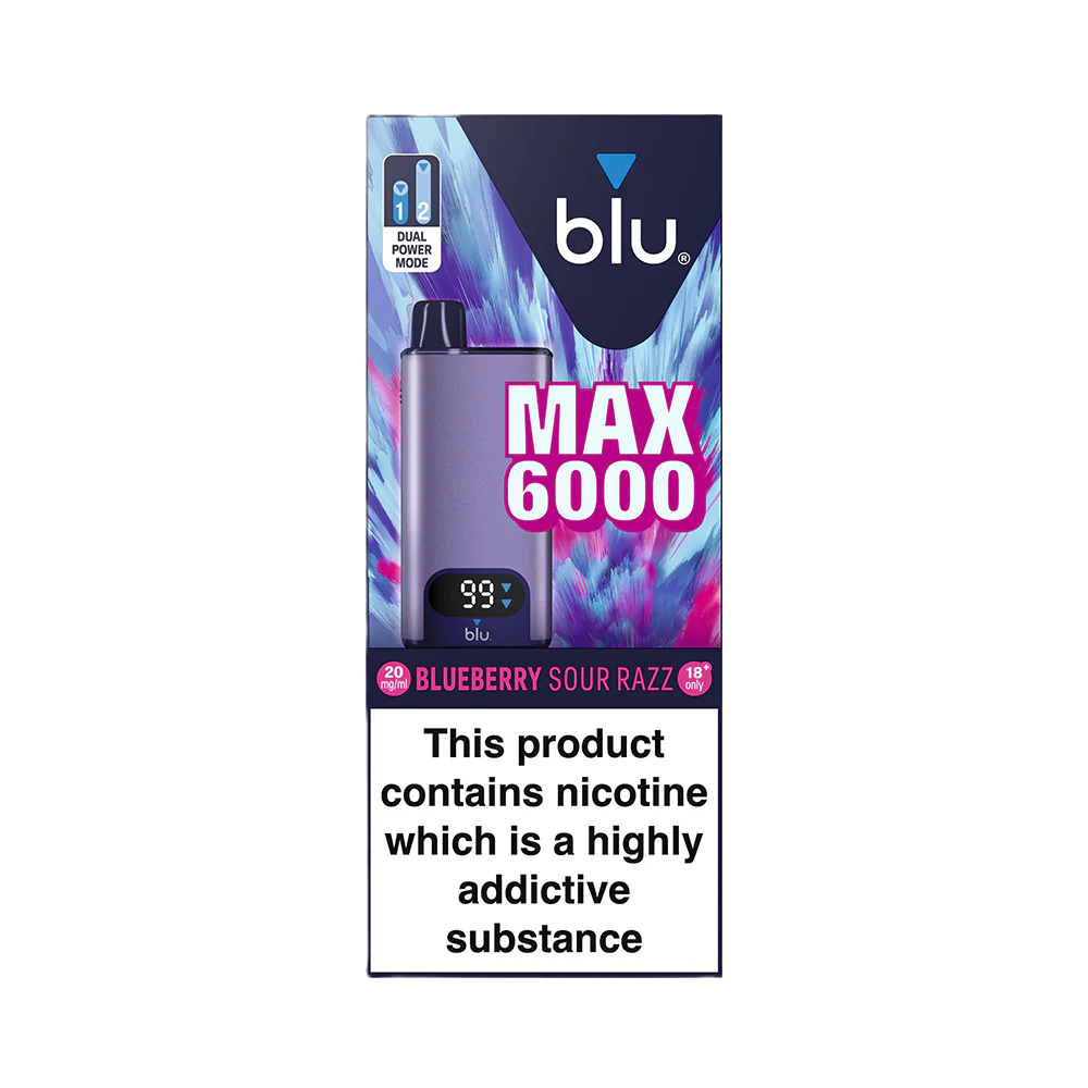 Blu Max 6000 Vape Pod Starter Kit - Blueberry Sour Razz - Image 2