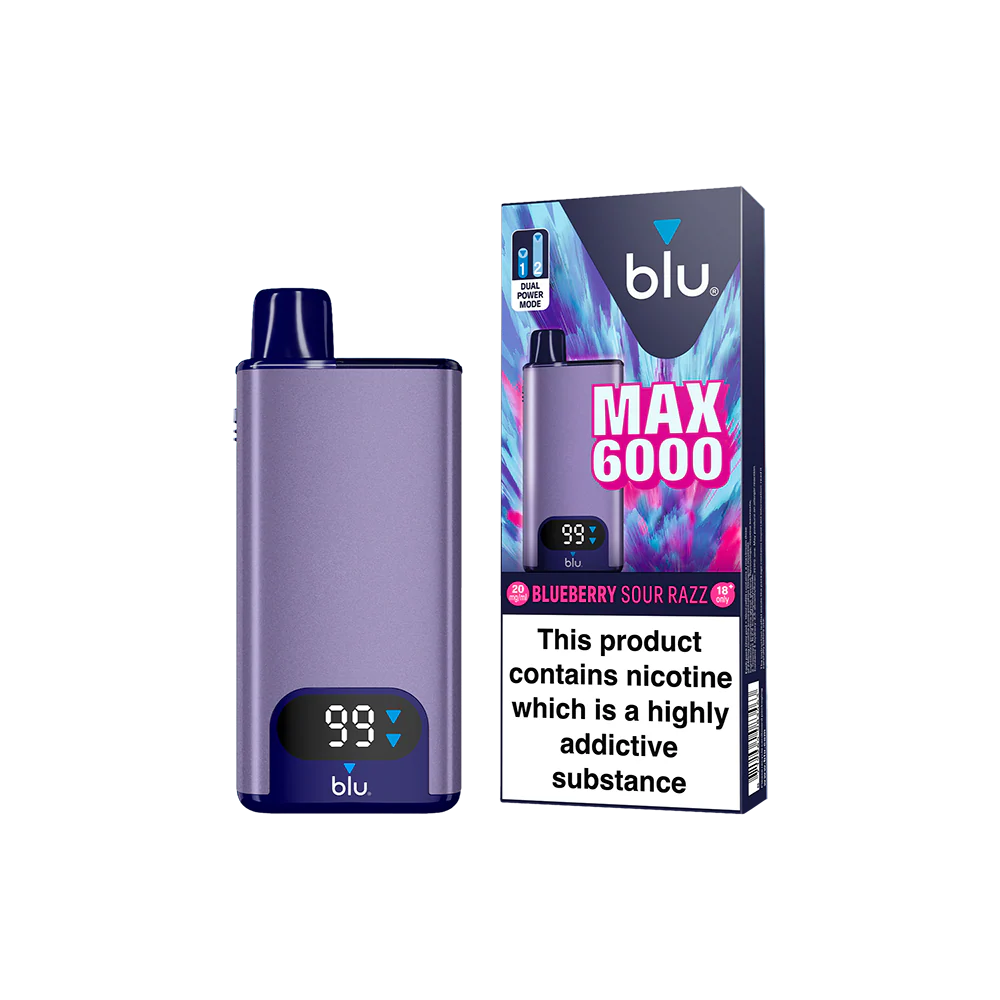 Blu Max 6000 Vape Pod Starter Kit - Blueberry Sour Razz - Image 3