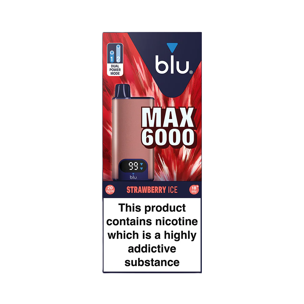 Blu Max 6000 Vape Pod Starter Kit - Strawberry Ice - Image 2