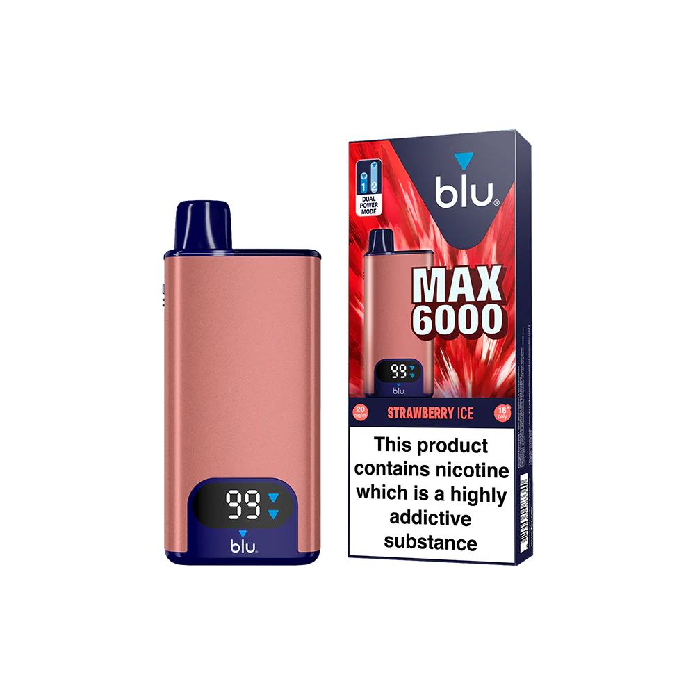 Blu Max 6000 Vape Pod Starter Kit - Strawberry Ice - Image 3
