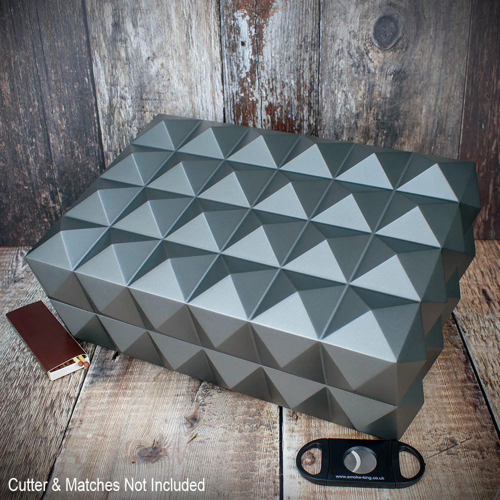 Colibri Quasar Desktop Humidor Grey - 40/45 Cigar Capacity