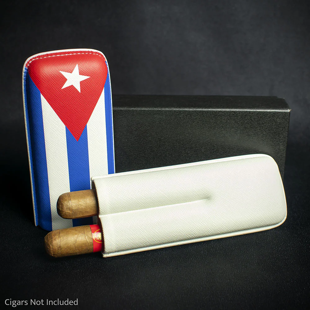 Artamis Cuban Flag PU Cigar Case - 2 Churchills - Image 4