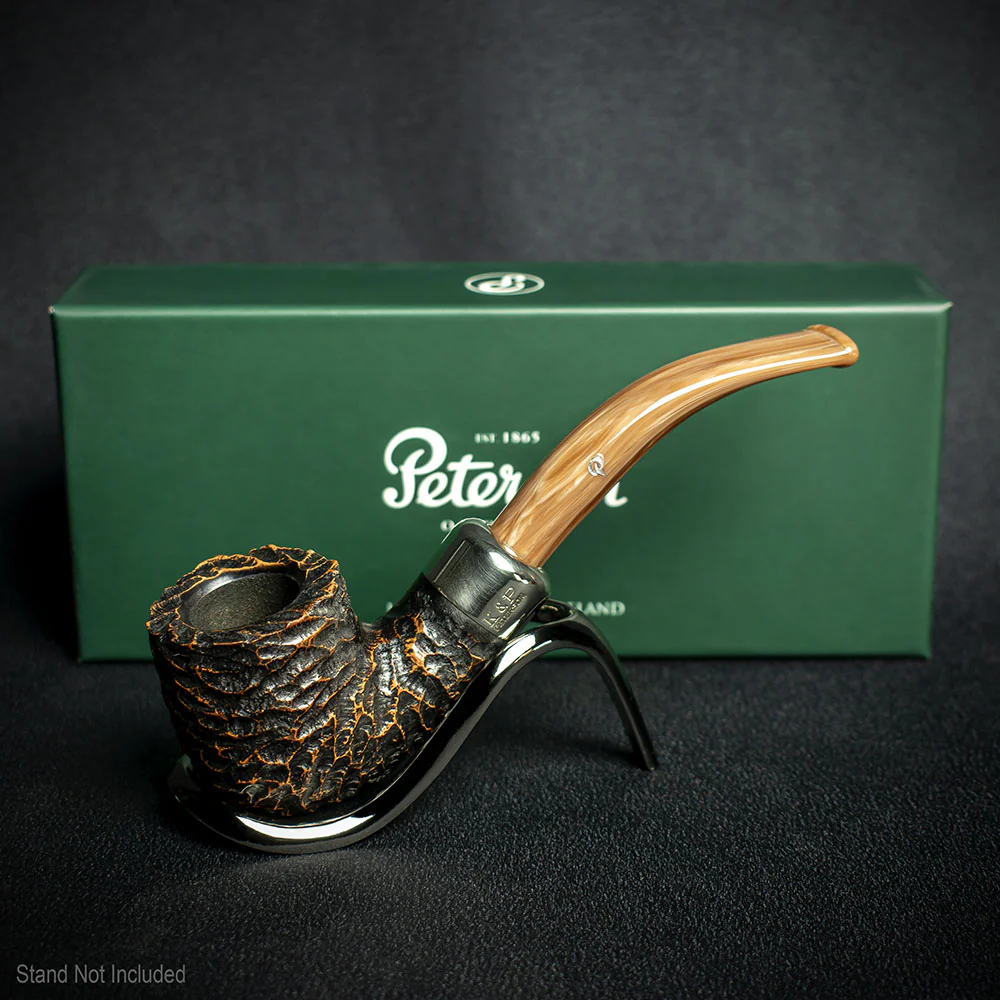 Peterson of Dublin Derry Rusticated Briar Smoking Pipe - Shape 01 - 9mm - Image 2