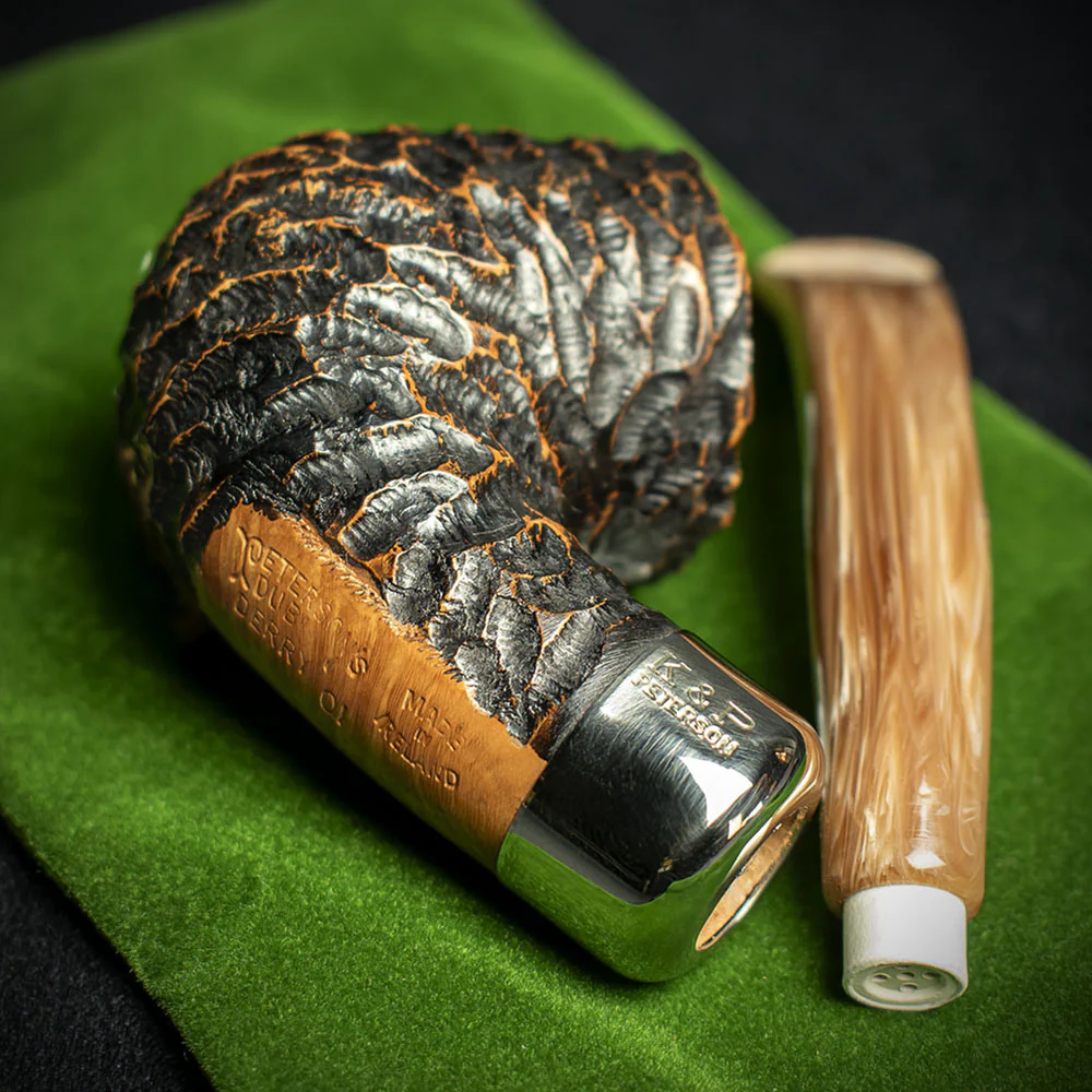 Peterson of Dublin Derry Rusticated Briar Smoking Pipe - Shape 01 - 9mm - Image 4