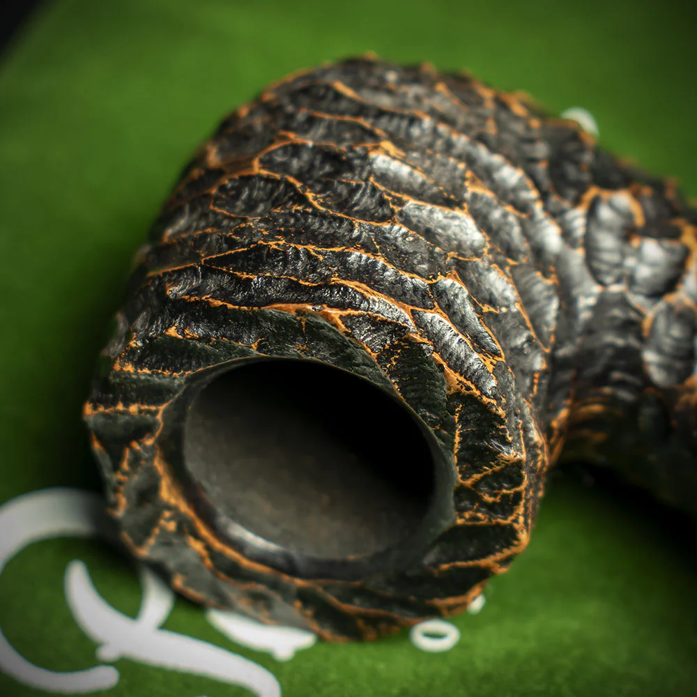 Peterson of Dublin Derry Rusticated Briar Smoking Pipe - Shape 01 - 9mm - Image 5