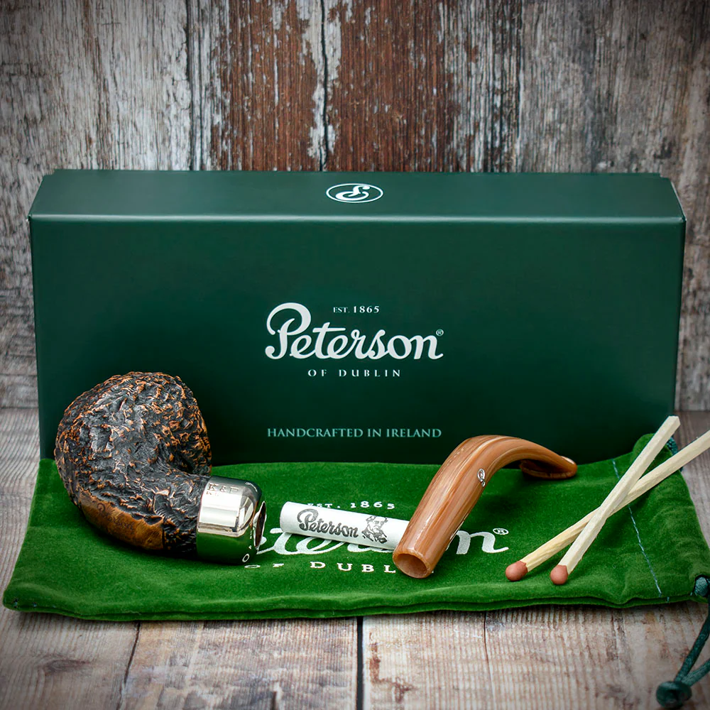 Peterson of Dublin Derry Rusticated Briar Smoking Pipe - Shape 03 - 9mm - Image 4