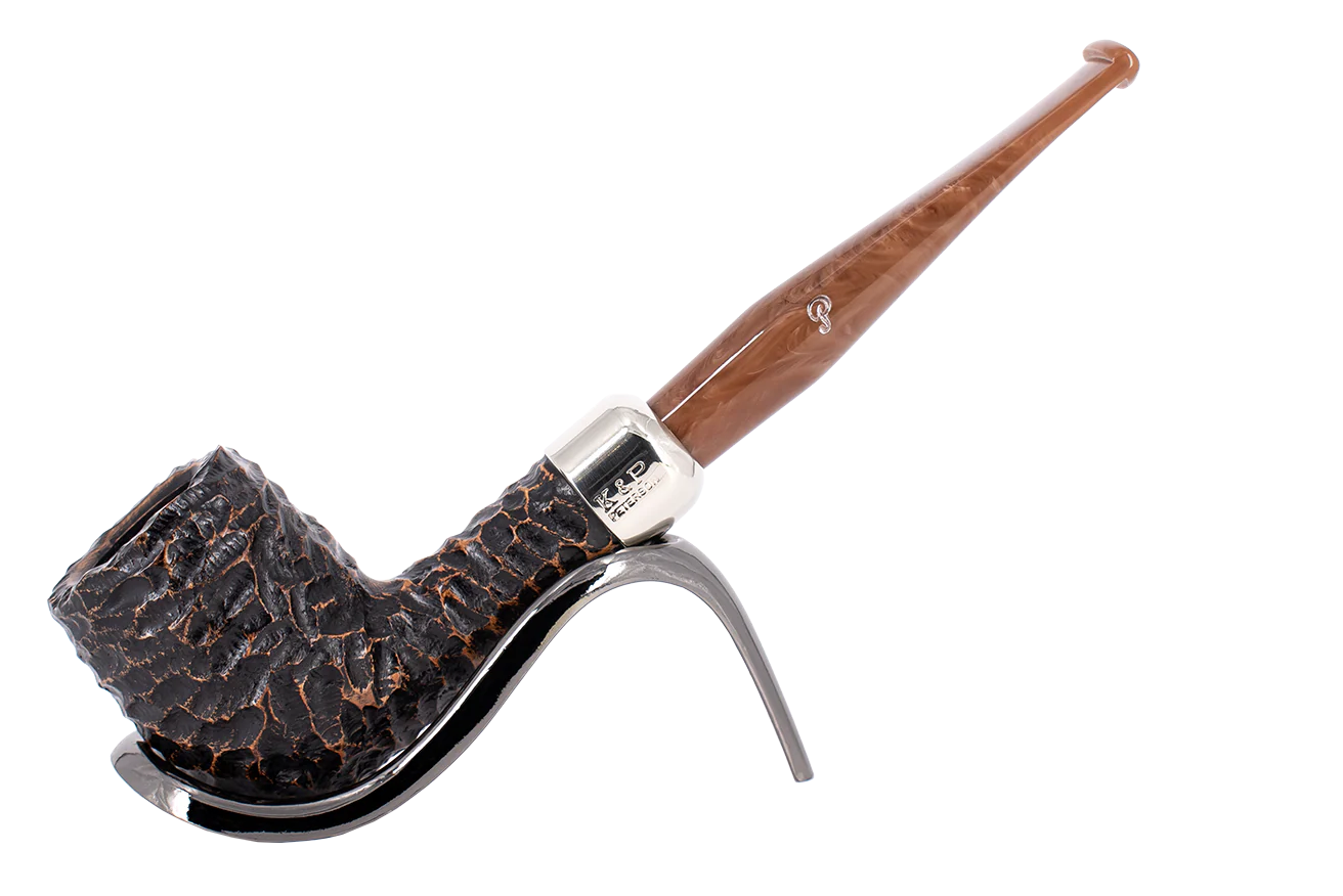 Peterson of Dublin Derry Rusticated Briar Smoking Pipe - Shape 06 - 9mm