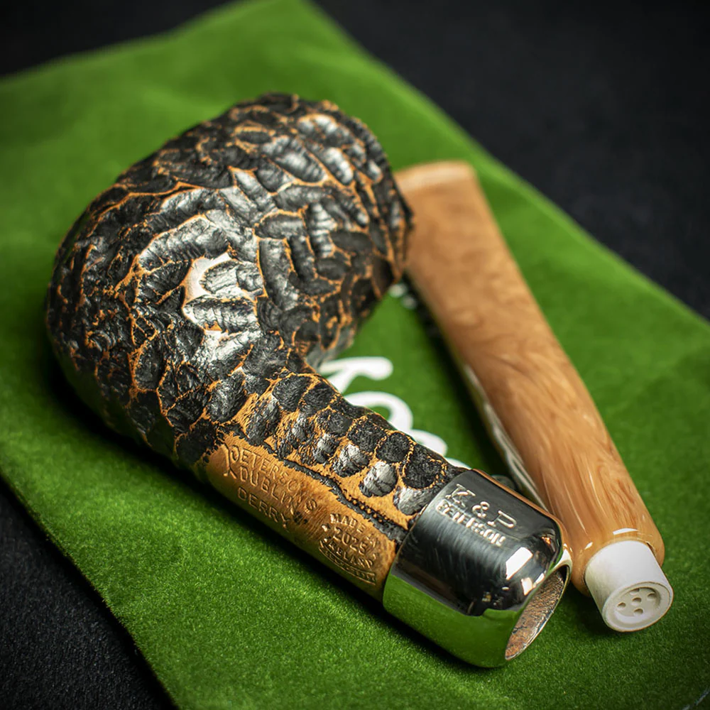 Peterson of Dublin Derry Rusticated Briar Smoking Pipe - Shape 06 - 9mm - Image 4