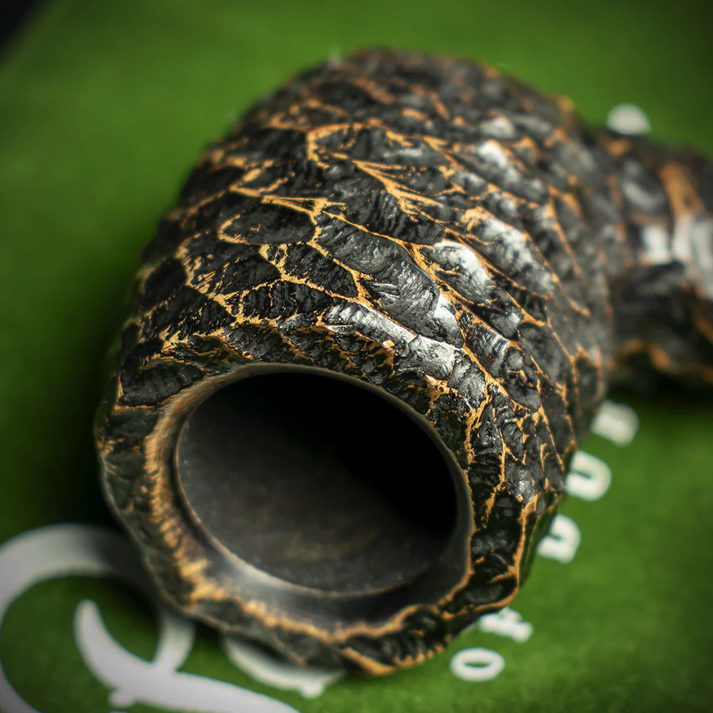 Peterson of Dublin Derry Rusticated Briar Smoking Pipe - Shape 06 - 9mm - Image 5