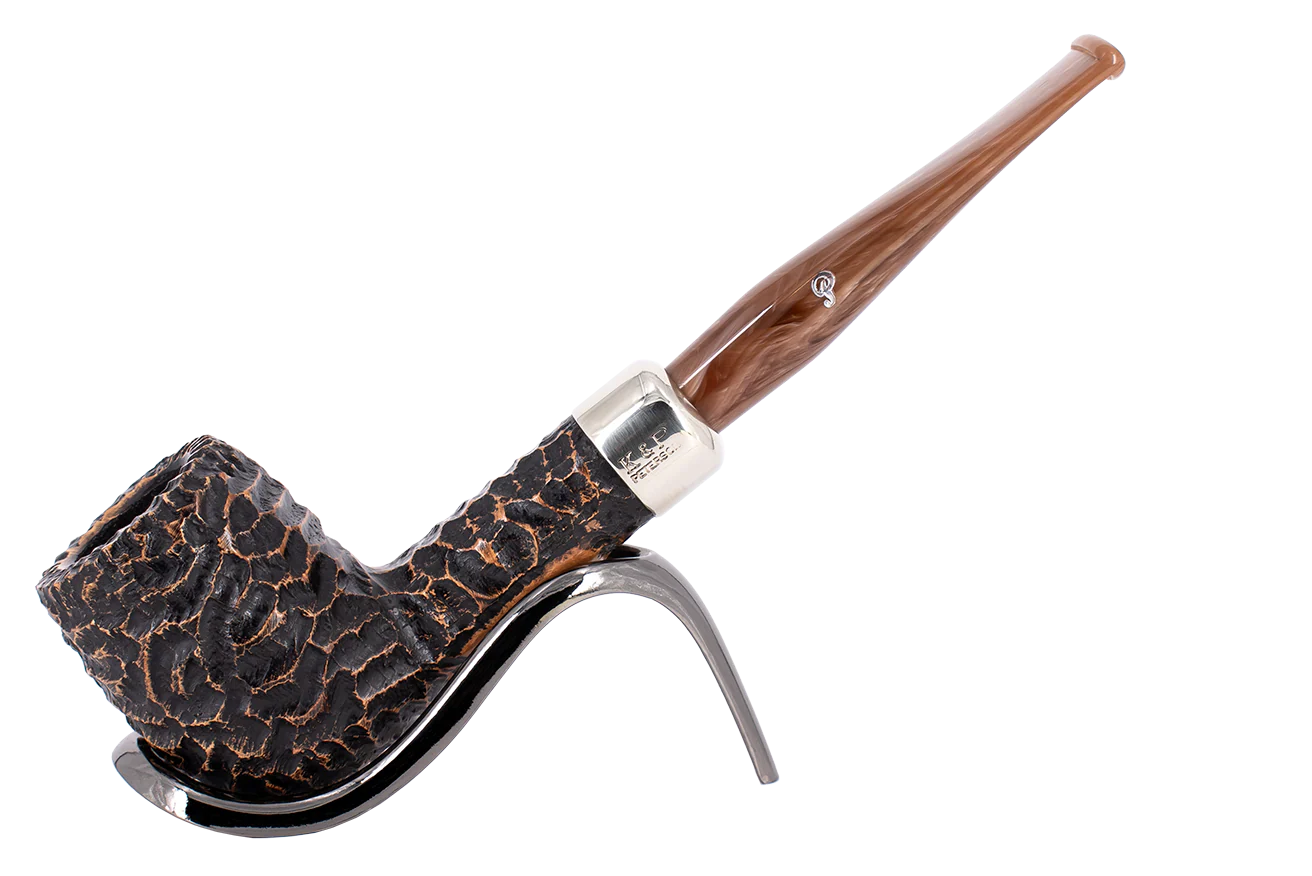 Peterson of Dublin Derry Rusticated Briar Smoking Pipe - Shape 106 - 9mm