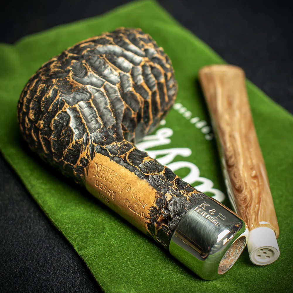 Peterson of Dublin Derry Rusticated Briar Smoking Pipe - Shape 106 - 9mm - Image 4