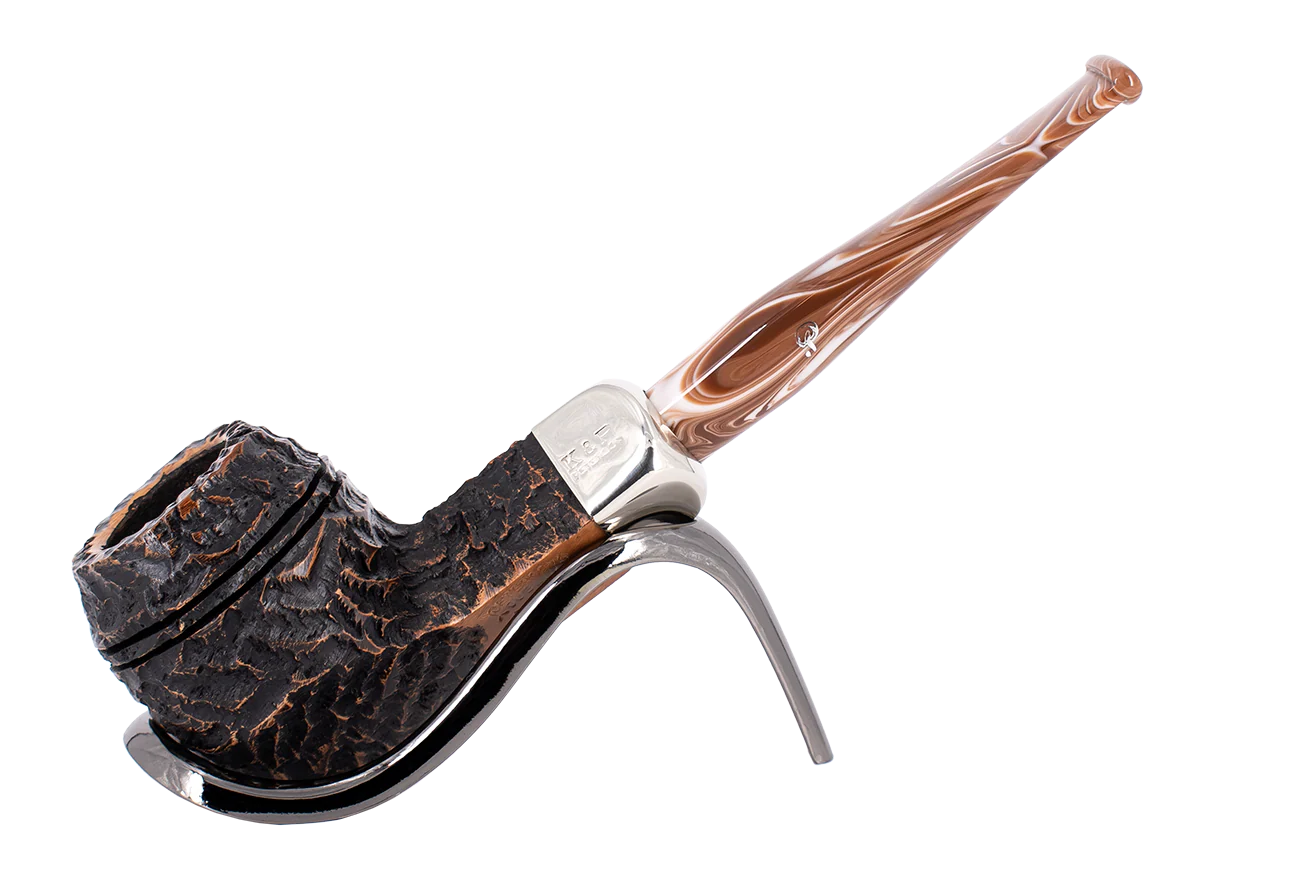 Peterson of Dublin Derry Rusticated Briar Smoking Pipe - Shape 150 - 9mm