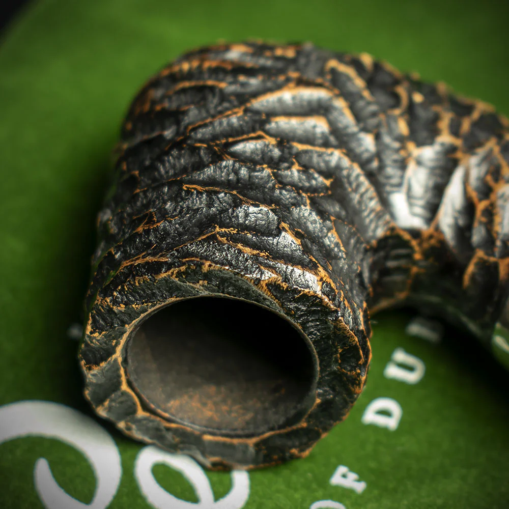 Peterson of Dublin Derry Rusticated Briar Smoking Pipe - Shape 338 - 9mm - Image 5