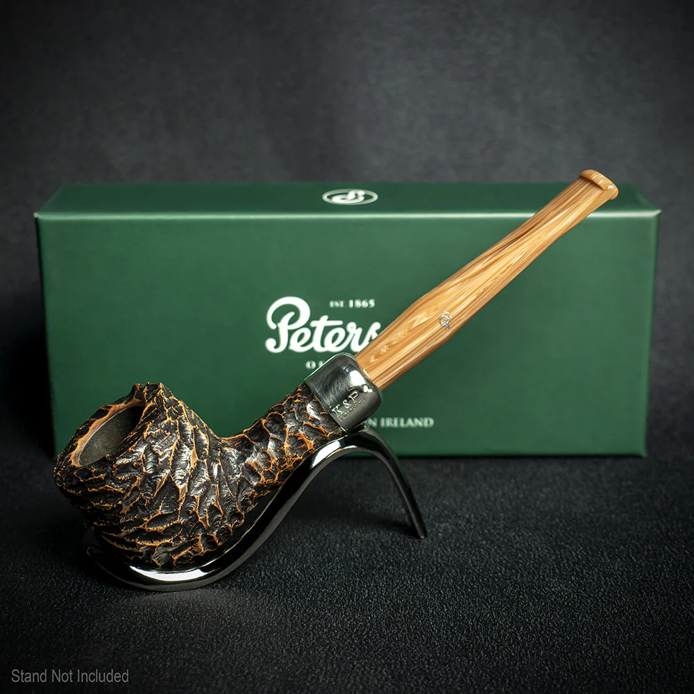 Peterson of Dublin Derry Rusticated Briar Smoking Pipe - Shape 606 - 9mm - Image 2