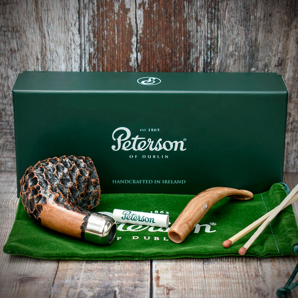 Peterson of Dublin Derry Rusticated Briar Smoking Pipe - Shape 68 - 9mm - Image 4