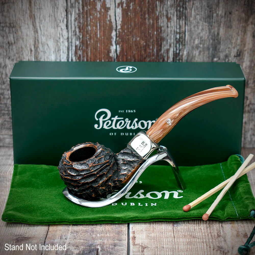Peterson of Dublin Derry Rusticated Briar Smoking Pipe - Shape 80s - 9mm - Image 2