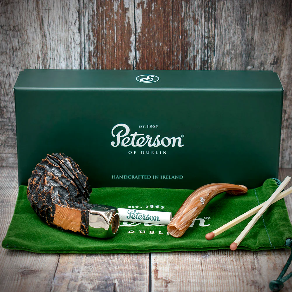 Peterson of Dublin Derry Rusticated Briar Smoking Pipe - Shape 80s - 9mm - Image 4