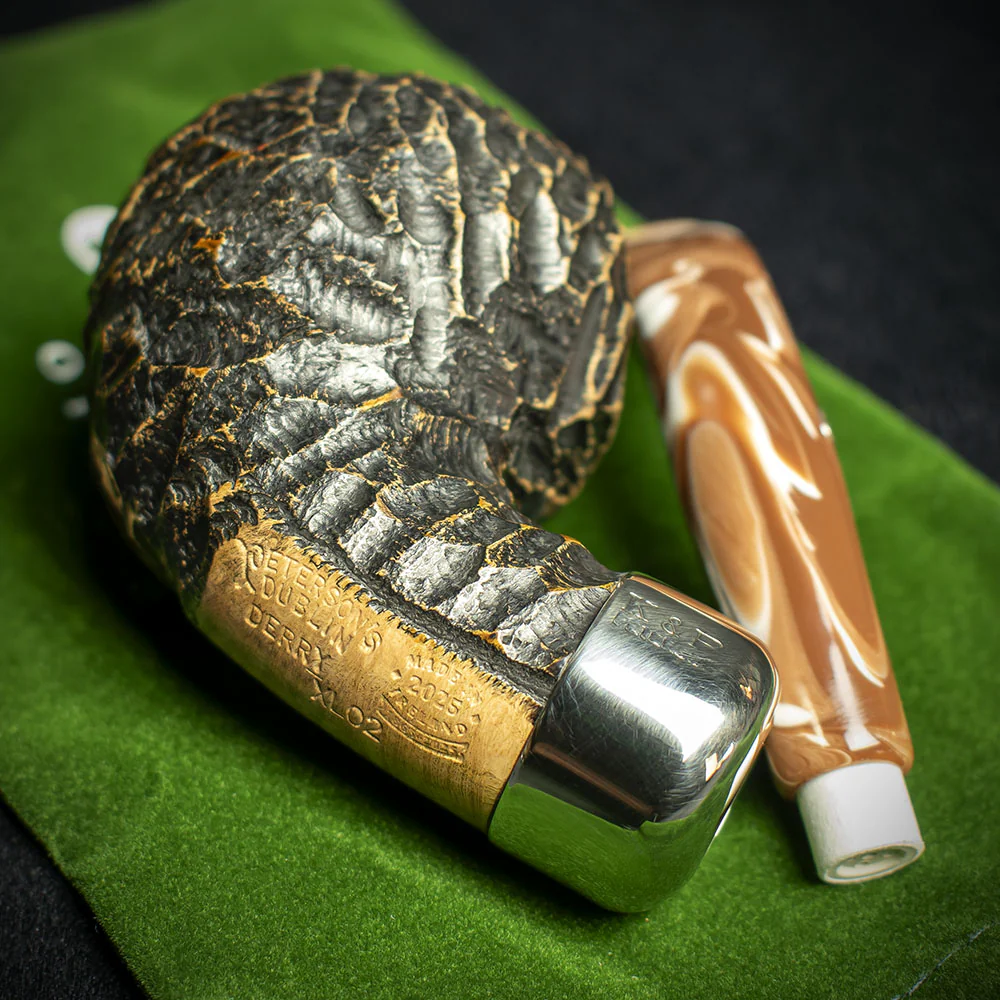 Peterson of Dublin Derry Rusticated Briar Smoking Pipe - Shape XL02 - 9mm - Image 4