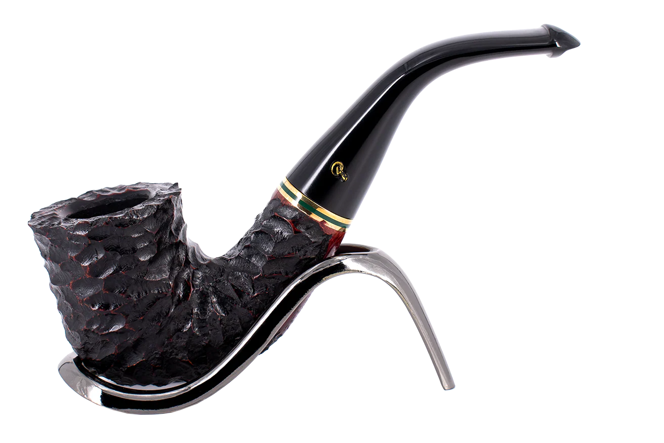Peterson of Dublin Emerald Rusticated Briar Smoking Pipe - Shape 05 - 9mm
