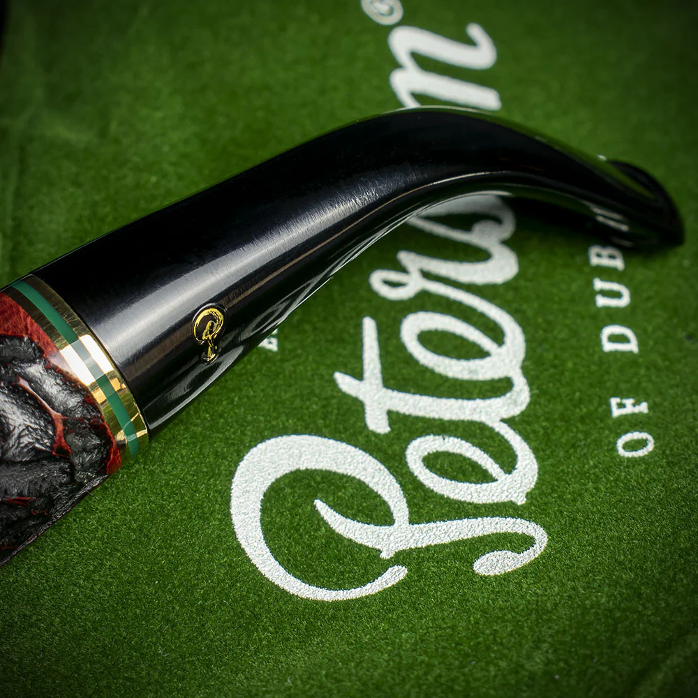 Peterson of Dublin Emerald Rusticated Briar Smoking Pipe - Shape 05 - 9mm - Image 6