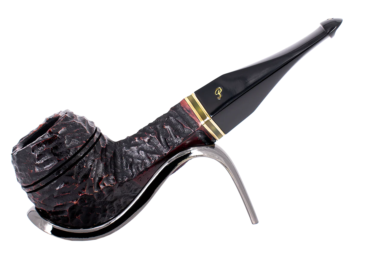 Peterson of Dublin Emerald Rusticated Briar Smoking Pipe - Shape 150 - 9mm