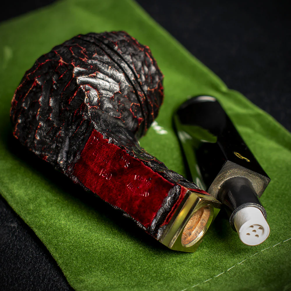 Peterson of Dublin Emerald Rusticated Briar Smoking Pipe - Shape 150 - 9mm - Image 4