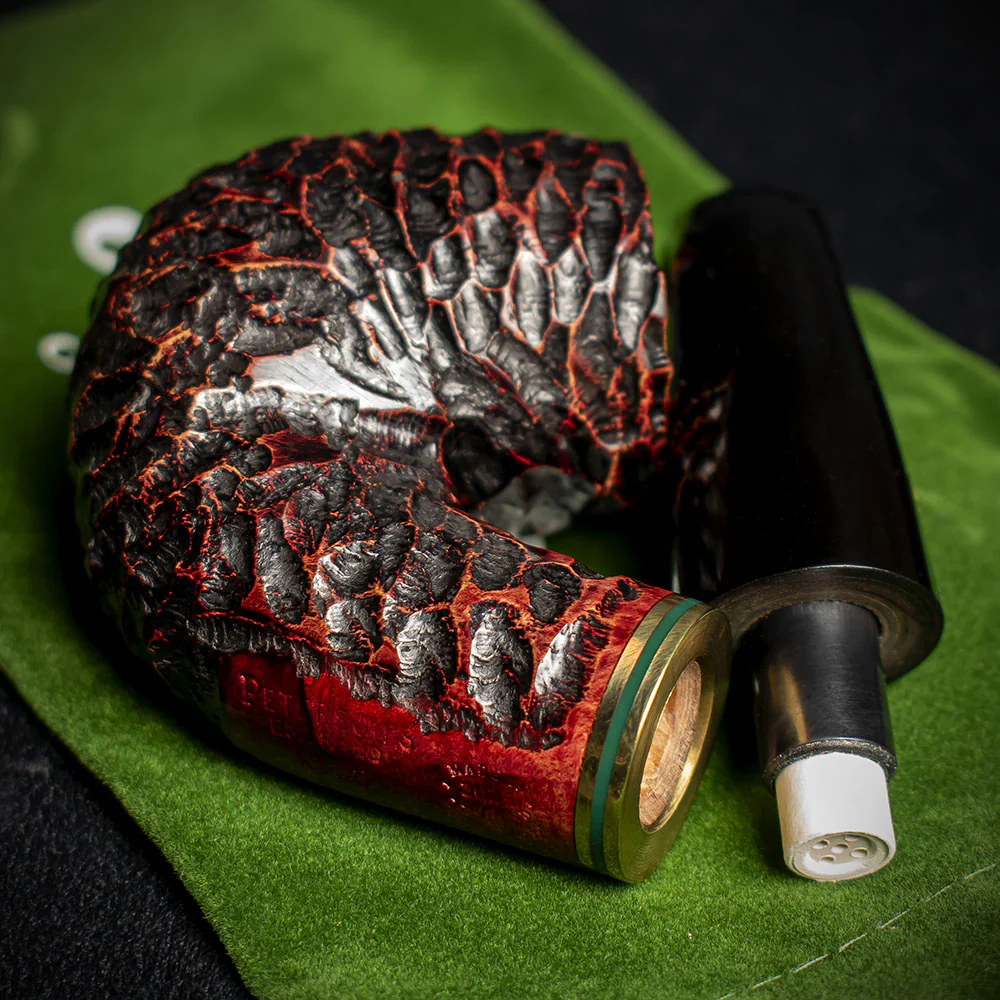 Peterson of Dublin Emerald Rusticated Briar Smoking Pipe - Shape X220 - 9mm - Image 4