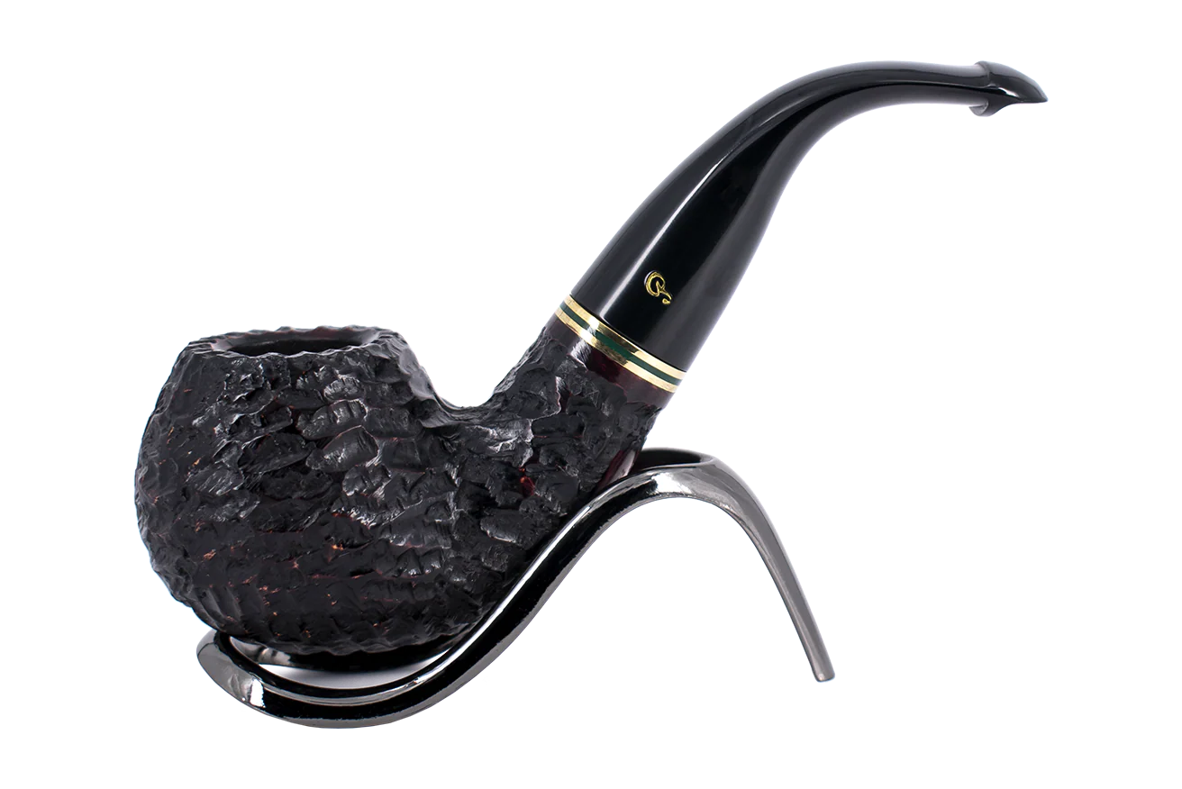 Peterson of Dublin Emerald Rusticated Briar Smoking Pipe - Shape XL02 - 9mm