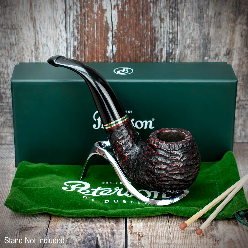 Peterson of Dublin Emerald Rusticated Briar Smoking Pipe - Shape XL02 - 9mm - Image 3