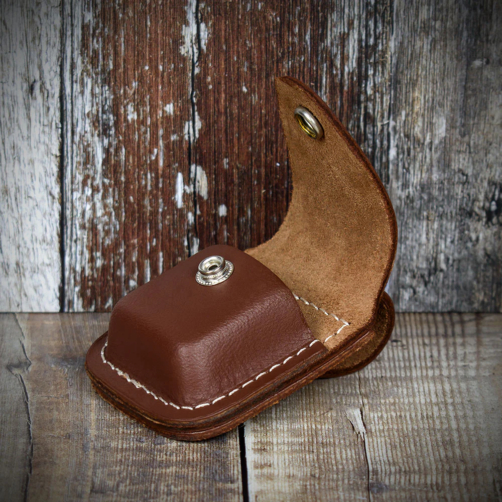 Zippo Lighter Pouch With Belt Loop - Brown Leather - Image 2