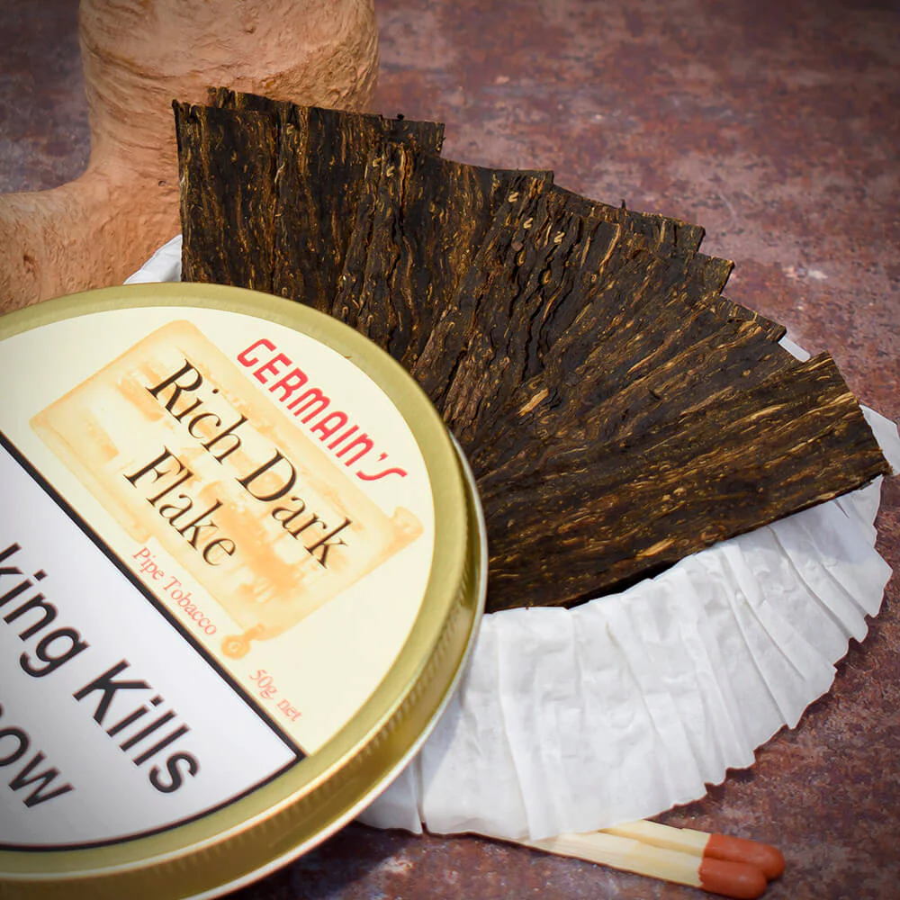 Germains RDF Rich Dark Flake Pipe Tobacco - 50g Tin