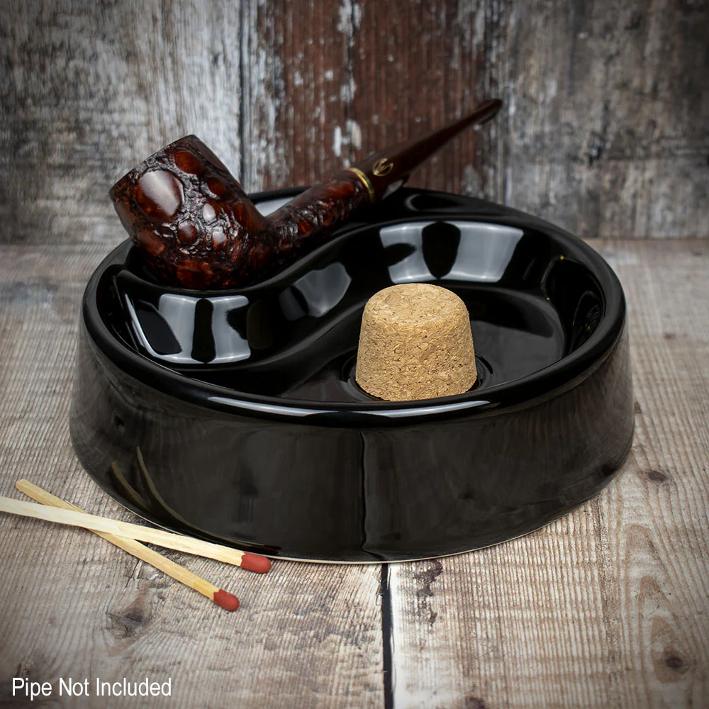 Pipe Ashtray Gloss Black Cork Knocker 520705 - Image 2