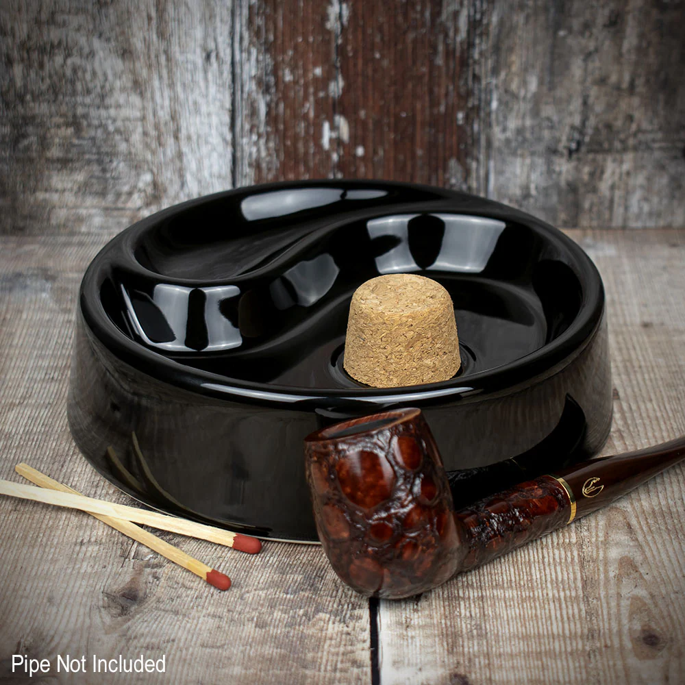 Pipe Ashtray Gloss Black Cork Knocker 520705 - Image 3