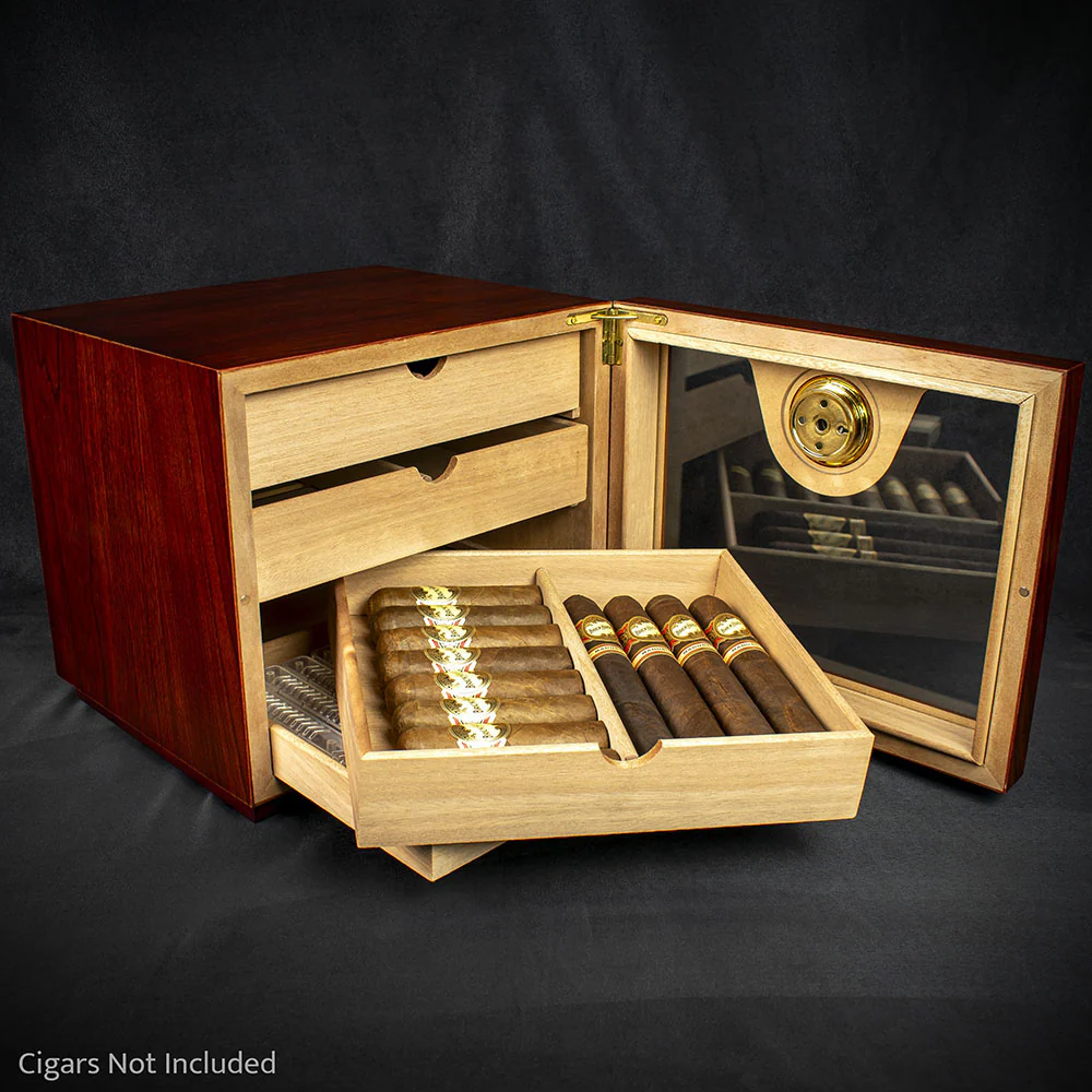Humidor 4 Drawer Cabinet Cherry Finish - 50 Cigar Capacity - Image 3