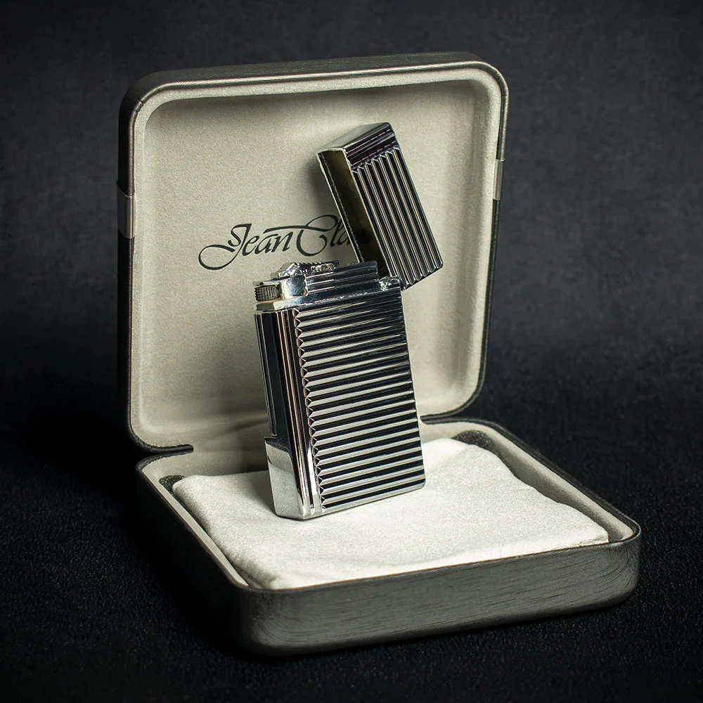 Jean Claude Dustin Cigarette Lighter - Chrome Striped - Image 2