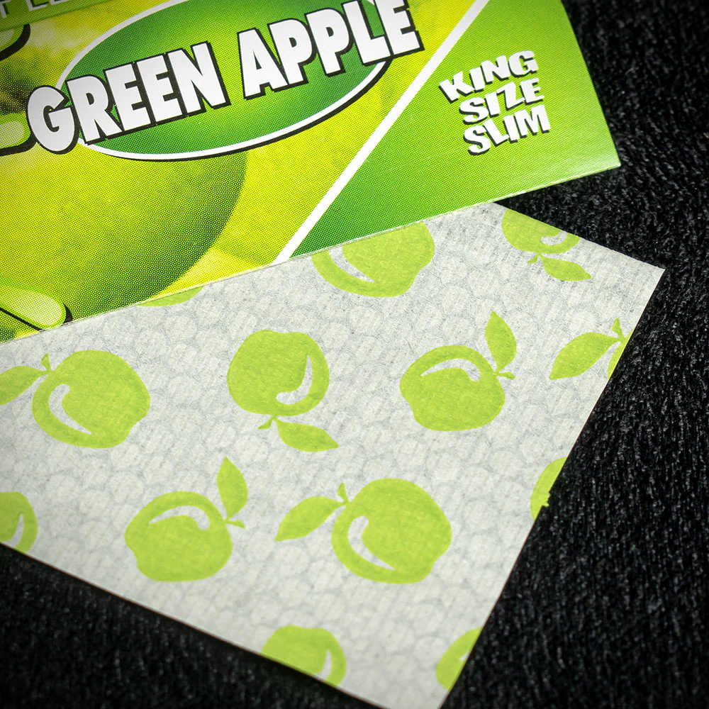 Juicy Jay's King Size Slim Rolling Papers - Green Apple - Image 3