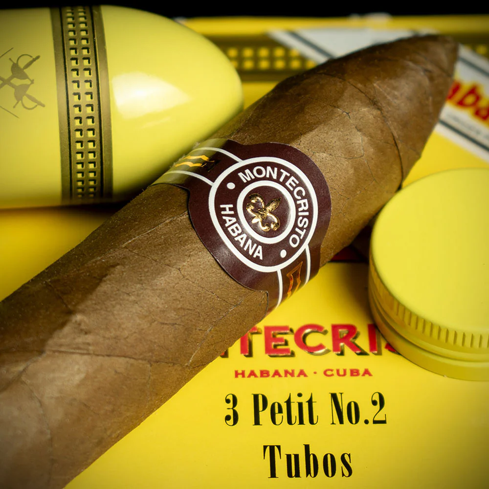 Montecristo Petit No. 2 Tubos Cuban Cigars - Pack of 3 - Image 3