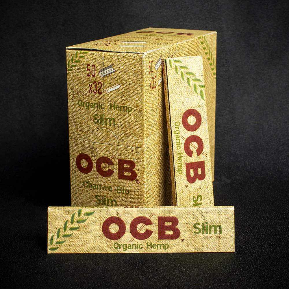 OCB Kingsize Slim Organic Hemp Rolling Papers - Box of 50